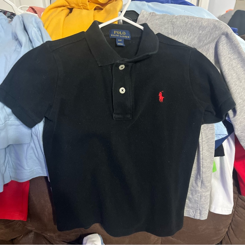 Polo size 4t black shirt vguc